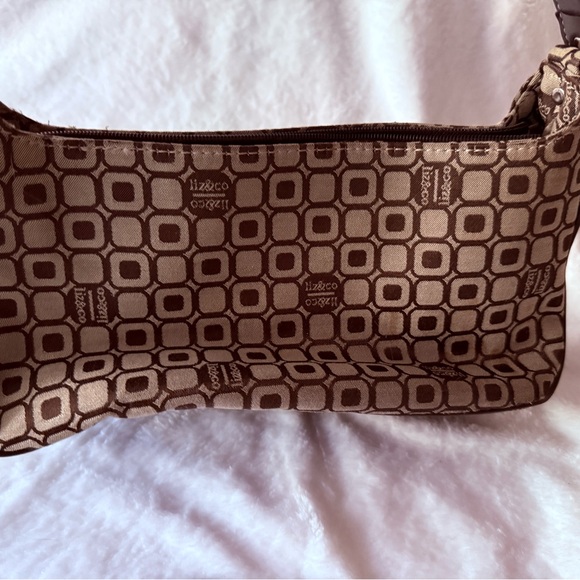 Liz & Co by Liz Claiborne Small Brown & Tan Clutch Handbag Square Within Square - Picture 7 of 7